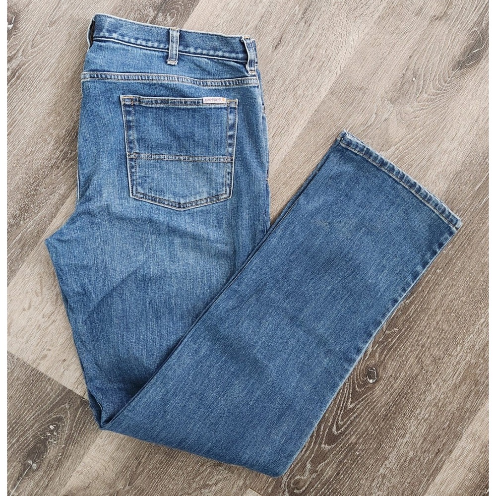 Carhartt Original Fit Straight Leg Jeans Medium Wash Blue Denim Women's 14 Tall